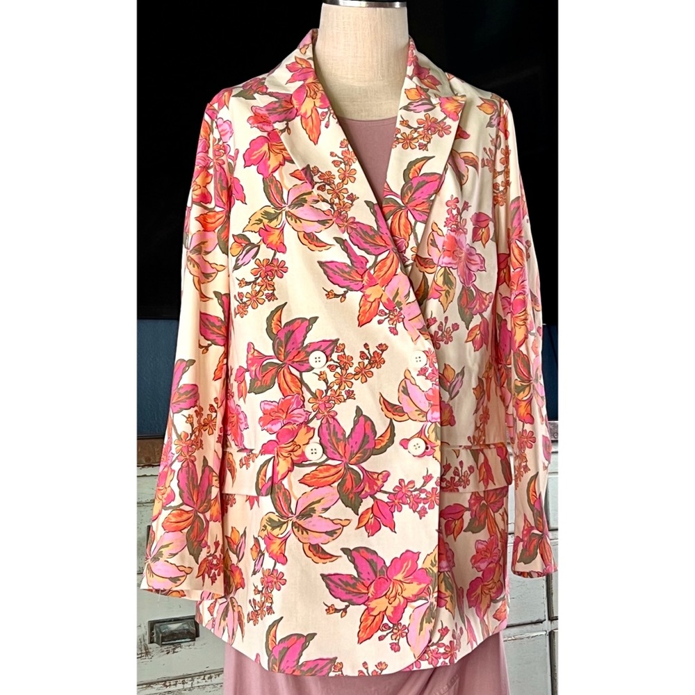 Anthropologie Dolan Floral Blazer 1X